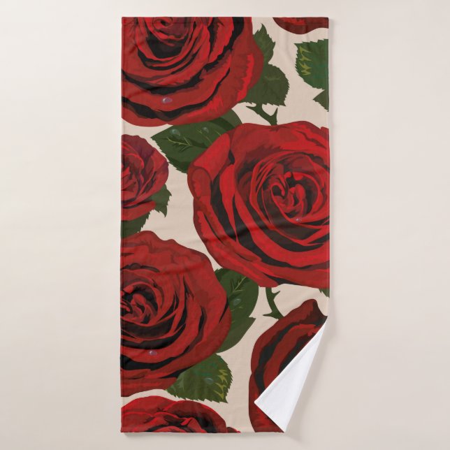 	Roses rouges. Arrière - plan floral sans couture. (Serviette de bain)