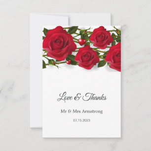 Roses rouges avec Merci Mariage du coeur