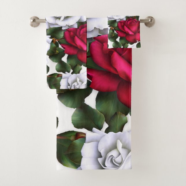 Roses Rouges & Blanches Shabby Chic Rustique Glamo (En situation)