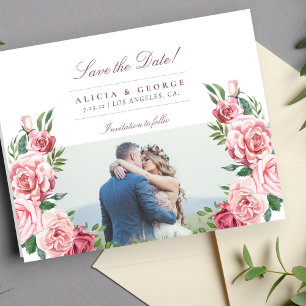 Roses rouges bon marché photo mariage faire part d
