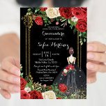 Roses rouges et noirs Mis Quince Invitation<br><div class="desc">Rose rouge et noir Mis Quince Invitation Mis Quince Anos,  15e anniversaire, </div>
