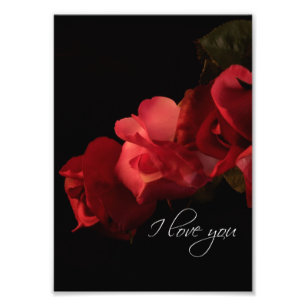 Roses rouges et roses "je t'aime" copie de photo