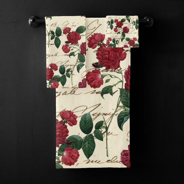 Roses rouges magnifiques et écriture Vintage class (Créateur téléchargé)