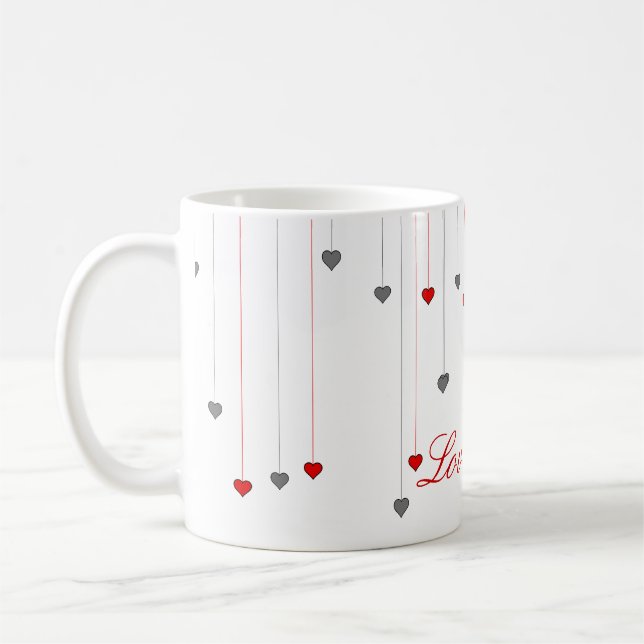 Roses rouges ... mug à thé anglais (Gauche)