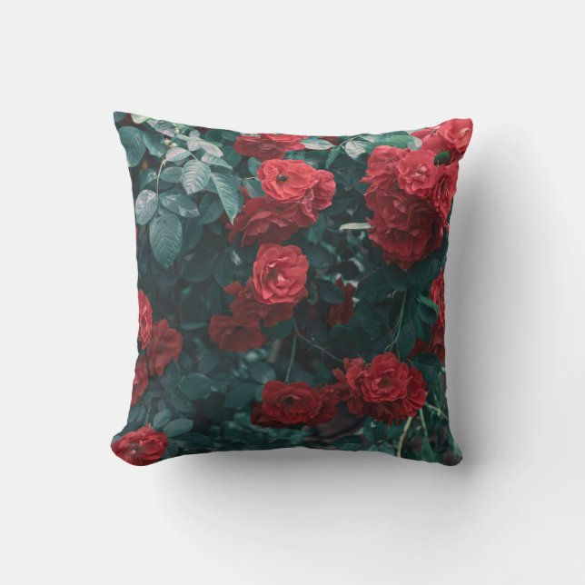Roses rouges pâles Fleurs Coussin Coussin (Recto)