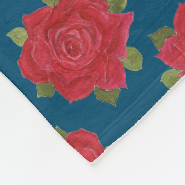 Roses rouges romantiques Couverture polaire person (Coin)