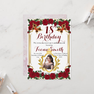 Roses Rouges Romantiques Floral Anniversaire Carte