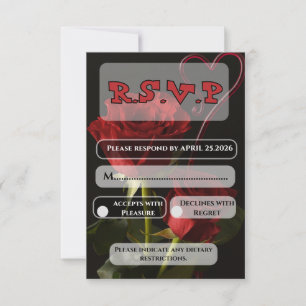 Roses Rouges Romantiques Invitation de Mariage d'A