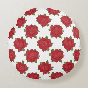 Roses rouges romantiques sur Coussin rond personna