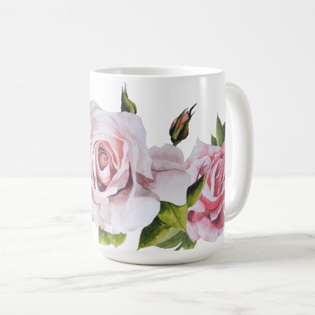 Roses sculpturaux sur une Mug classique (Devant droit)