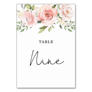 roses teintées de rose pour numéro de table de mar
