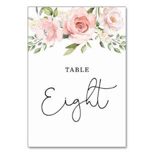 roses teintées de rose pour numéro de table de mar