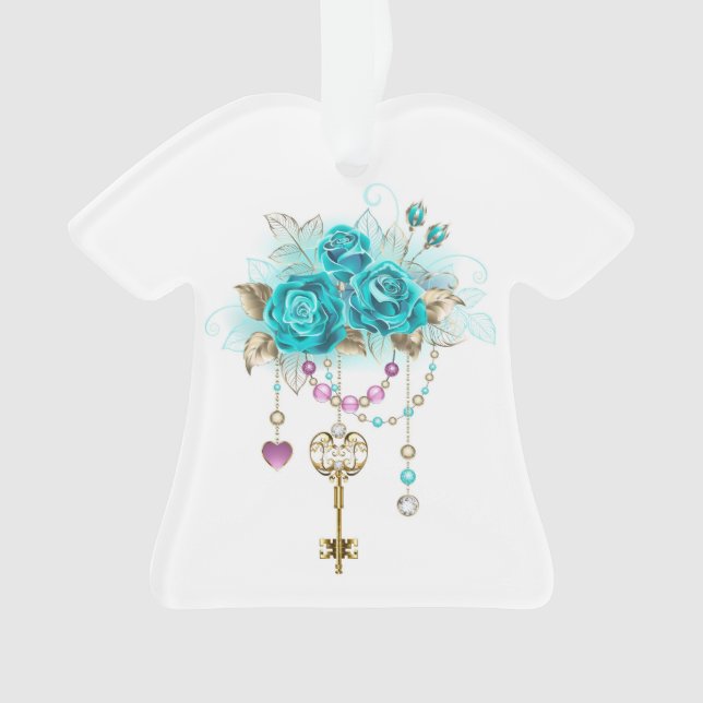 Roses turquoise avec touches (devant)