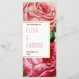 roses vintages dans le programme de mariage floral