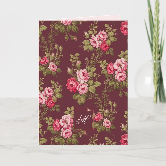 Roses Vintages élégants avec Arrière - plan Monogr (Devant)