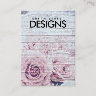 Roses Vintages en bois - Carte d'affichage