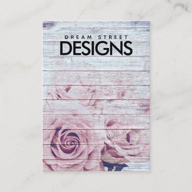 Roses Vintages en bois - Carte d'affichage (Devant)