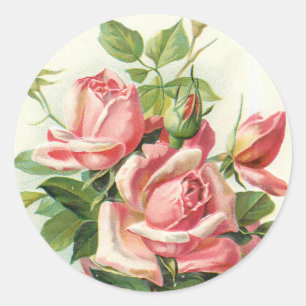roses vintages en stickers rose