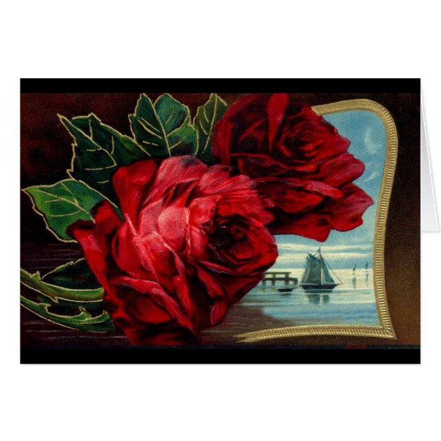 Roses vintages et voilier (Devant horizontal)