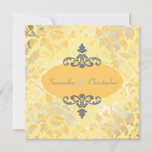 Roses Vintages + invitations jaunes/grises