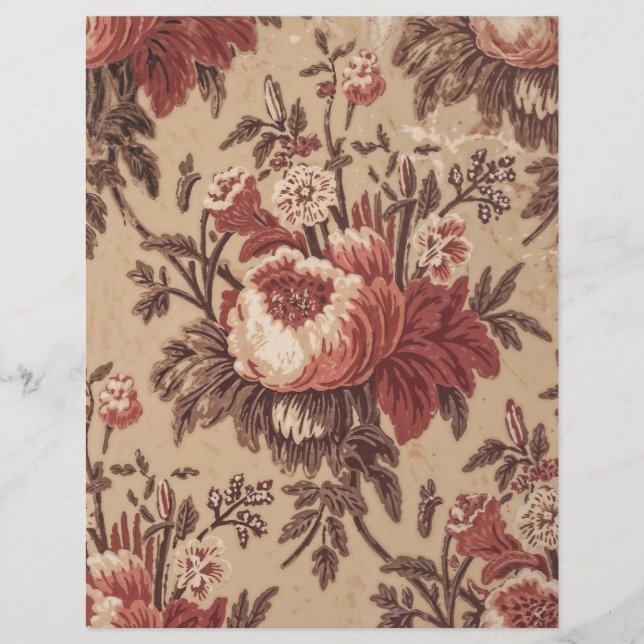 roses vintages shabby chic papier à gratter (Devant)