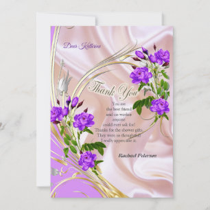 Roses violets d'aquarelle violette sur soie rose