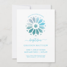 Rosette, Baptême Bleu Invitation