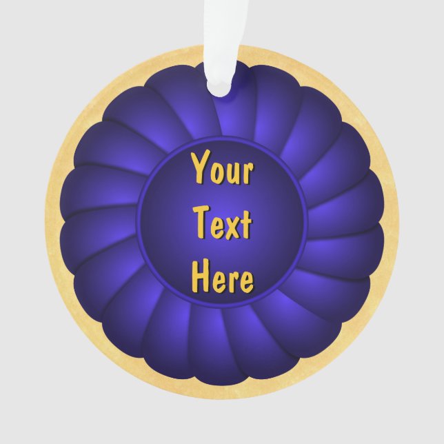 Rosette de ruban bleu pour personnaliser (devant)