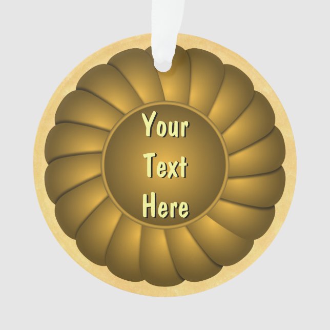 Rosette de ruban jaune pour personnaliser (devant)