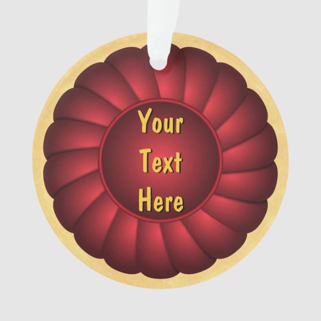 Rosette de ruban rouge pour personnaliser (devant)