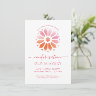 Rosette, Invitation de confirmation rose