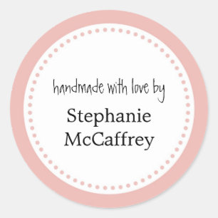 Rosette rose fait à la main étiquette de la partie