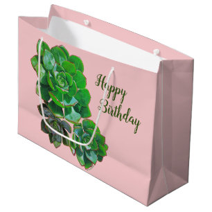 Rosette Succulent Grand Sac Cadeau