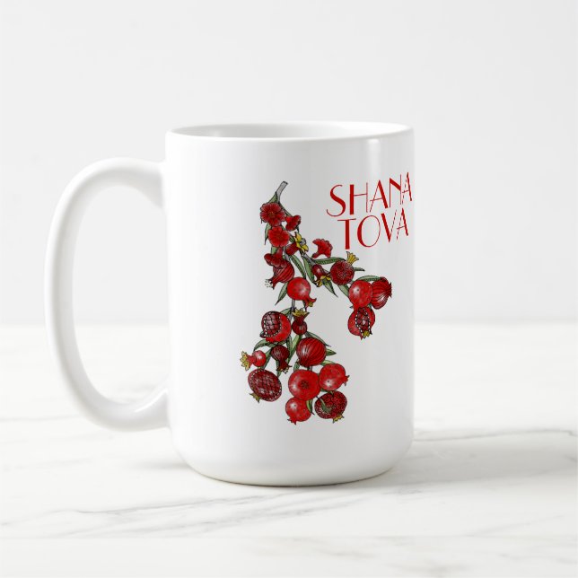 Rosh Hashana grenades Latte Mug (Gauche)