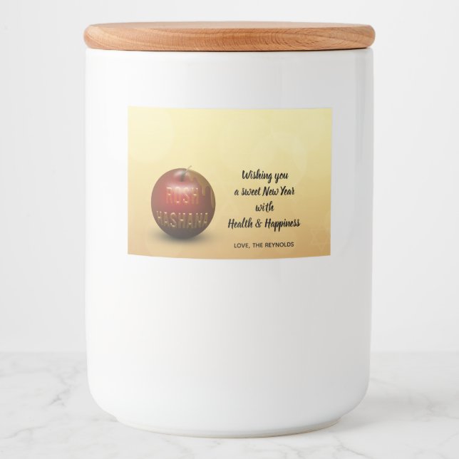 Rosh Hashanah Nouvel An juif - Étiquette alimentai (Devant)