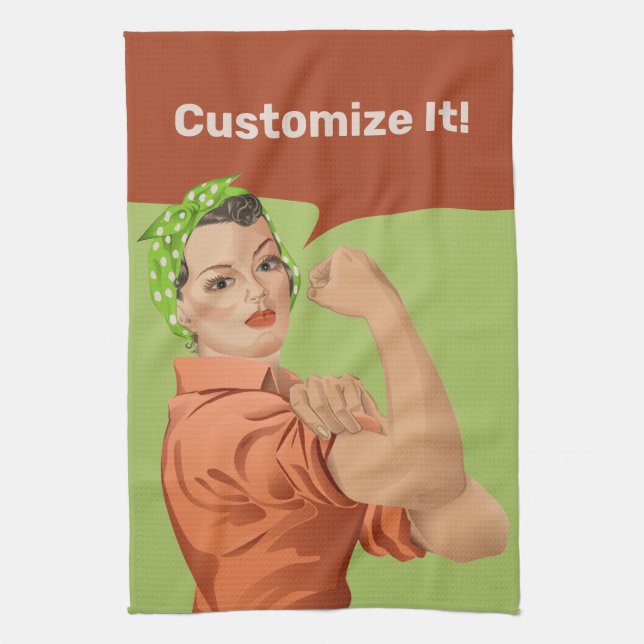 Rosie la serviette de cuisine Riveter (Vertical)