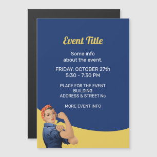 Rosie le Riveter Invitation magnétique