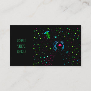 Roswell Spacewalk Wormhole Carte de visite Turquoi