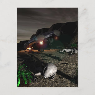 Roswell UFO Crash de nuit Carte postale
