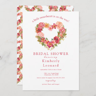 Rosy Blooms Baby shower amoureux Invitation