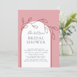 Rosy Blush Script nuptiale douche Invitation