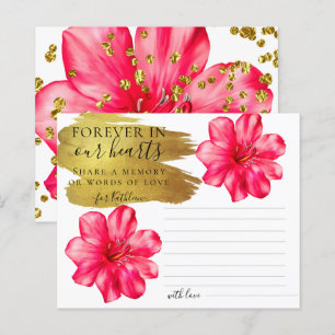 Rosy Floral Partager une carte mémoire funéraire