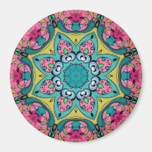 Rosy Reflections Mandala Magnet