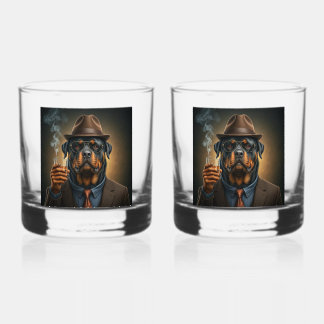 Rottie Maximus avec un verre