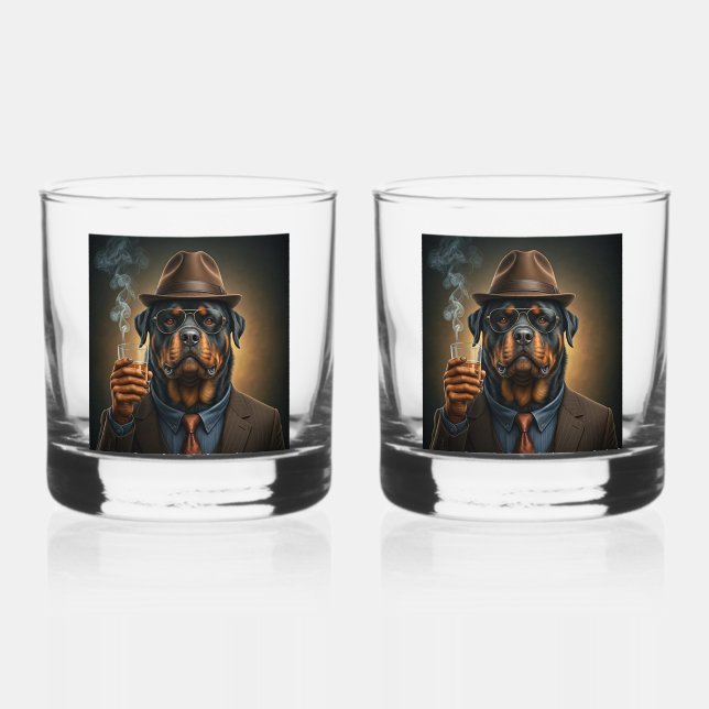 Rottie Maximus avec un verre (Recto)