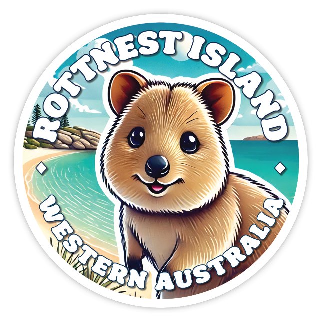 Rottnest Island, Australie occidentale Sticker Quo (Rottnest Island Western Australia round Quokka sticker)