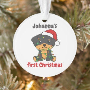 Rottweiler Baby Noël premier chien de Noël