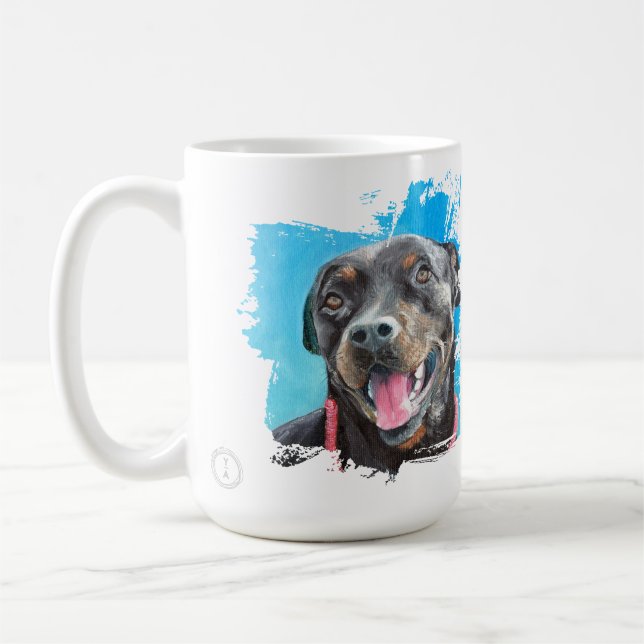 Rottweiler dog love mug  (Gauche)