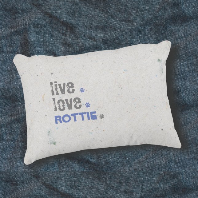 Rottweiler Maman Live Love Rottie Accent Coussin (Rottie lovers, this throw pillow is perfect to show off your favorite pup!)