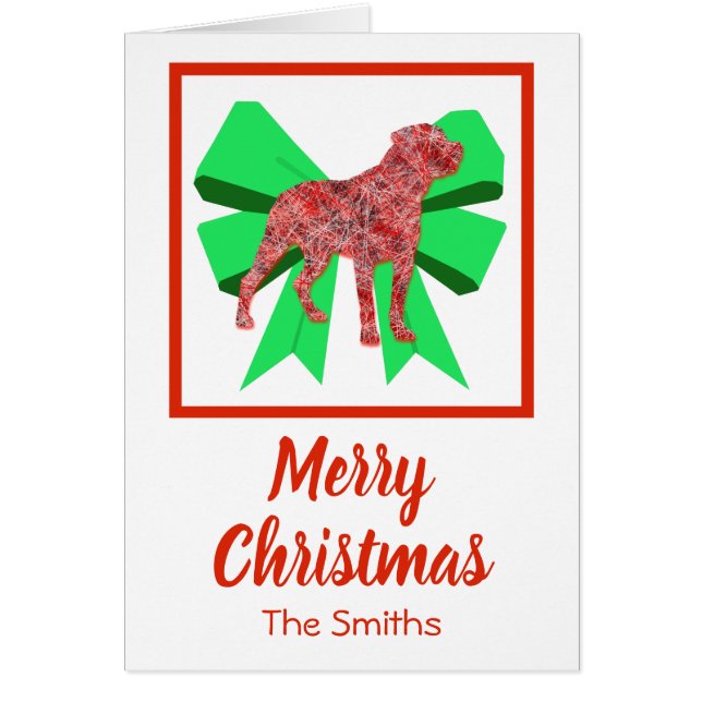 Rottweiler mignonne chien de Noël et carte de boue (Devant)